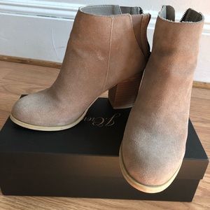 Tan suede booties